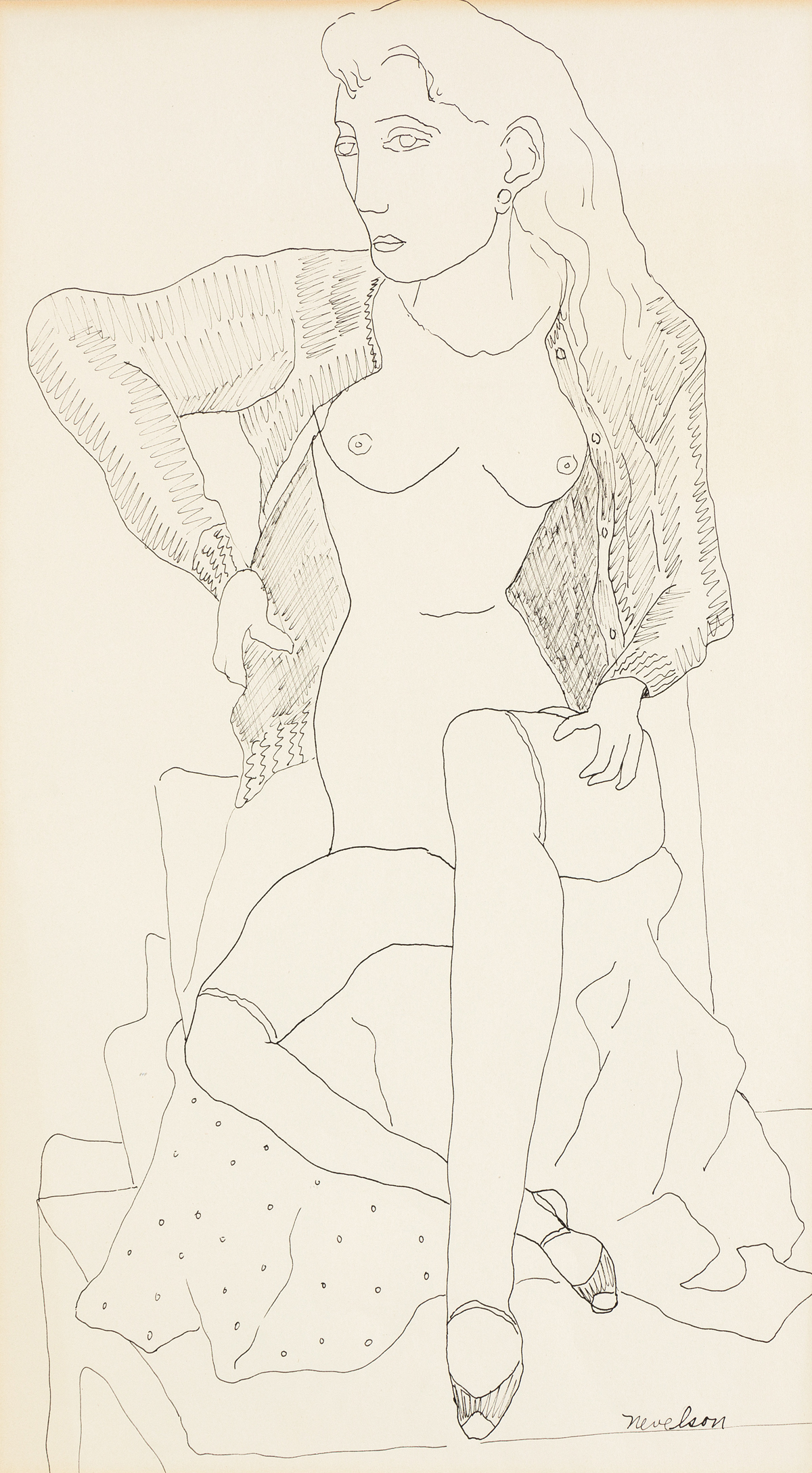 Nevelson, Louise (1899-1998) Seated Female Nude.